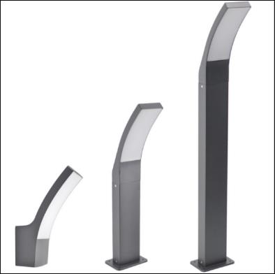 Die-casting aluminum outdoor park modern curved lawn light scenic LED rectangular lawn light bollard