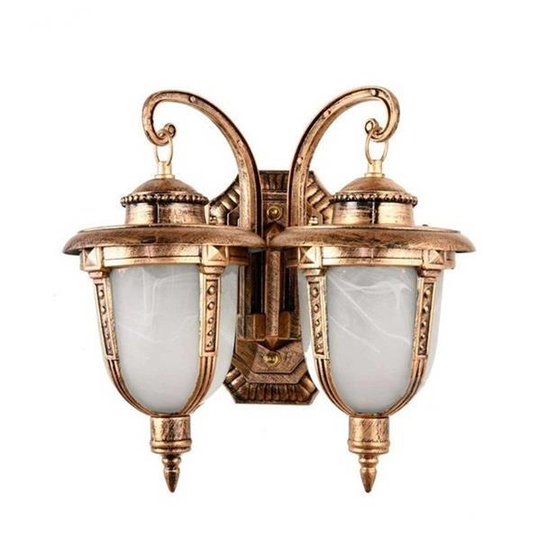 Retro bronze double head exterior wall lamp, waterproof wall lamp, porch lamp, outdoor table lamp