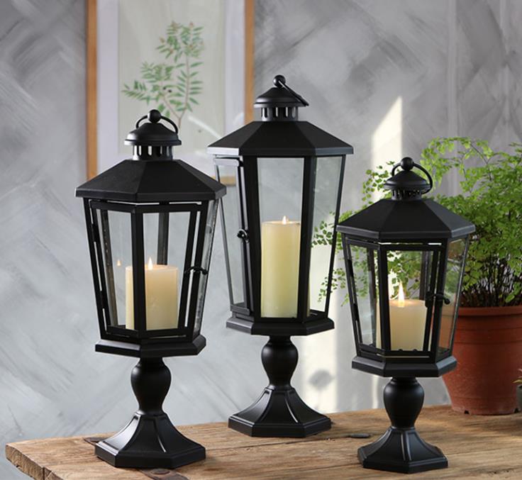 Home Decoration Use Pedestal Lantern Decorative Candle Lanterns