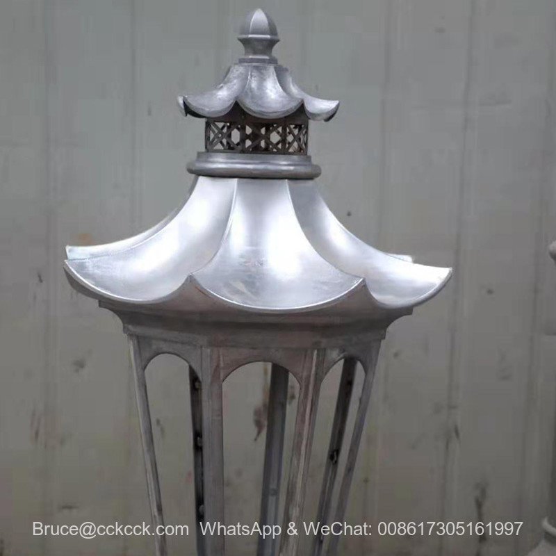 Trädgårdslampa, järnstång villa, trädgårdslampa, europeisk stil retro landskapslampa