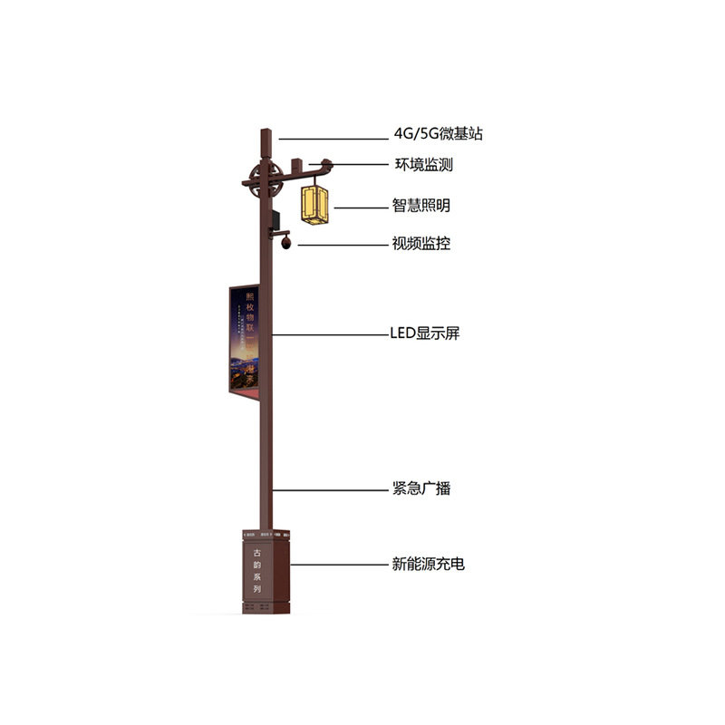 Lampu jalan cerdas, tiang lampu terpasang