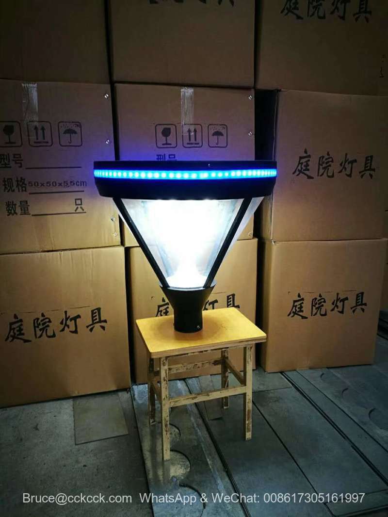 Led solar integrated garden lamp