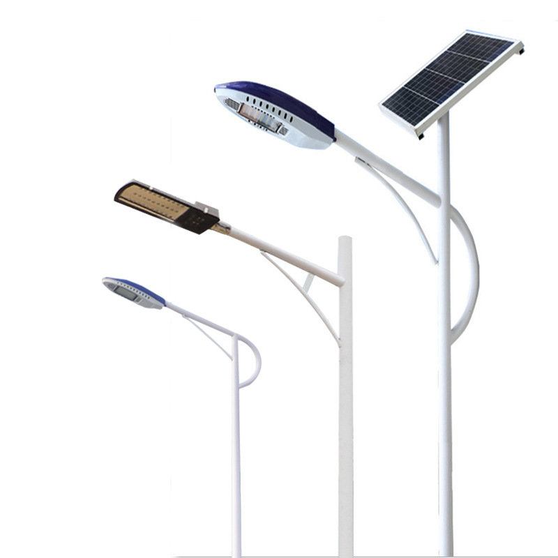 led solar garden lamp, high pole single double cantilever arm