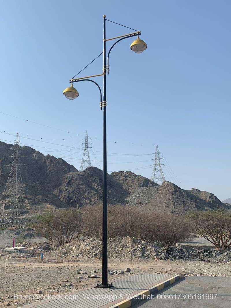 LED solární pouliční lampa kulatá