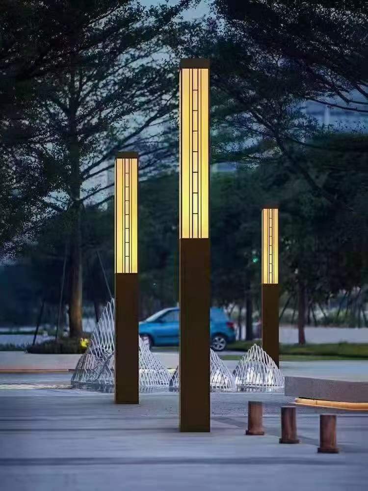 LED chińska antyczna zewnętrzna lampa uliczna krajobrazowa, kwadratowa lampa dziedzińca