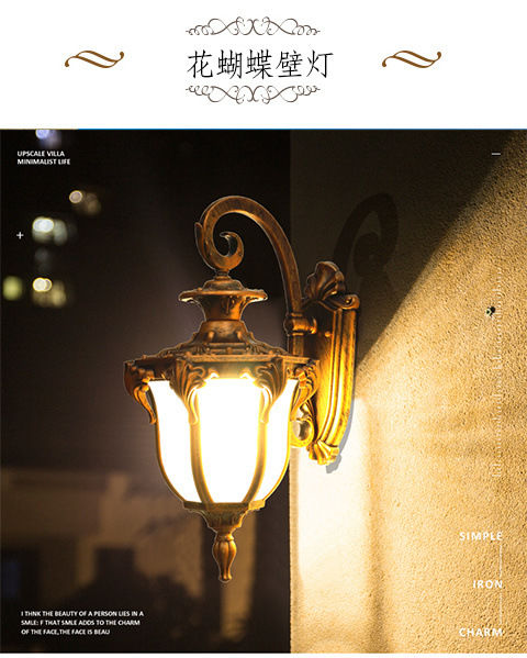 Vila velika zidna lampa van vodootporne lampe, balkon lampe, ispred vrta velika otvorena stolna lampa