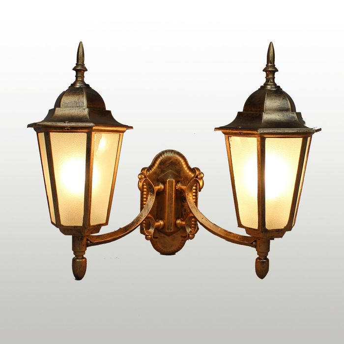 Dobbelt hoved væglampe sekskantet enkel væglampe LED udendørs gårdlampe gate lampe pavillon væglampe gange udvendig væglampe