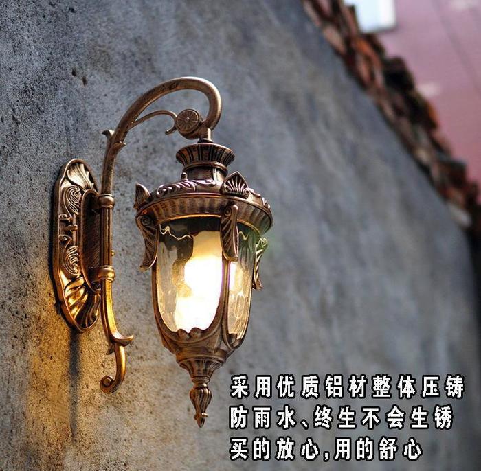 Europäische wasserdichte Wandlampe im Freien Amerikanische Retro Innenhof Lampe Balkon Wohnzimmer Korridor Garten Wandlampe Gehäuse