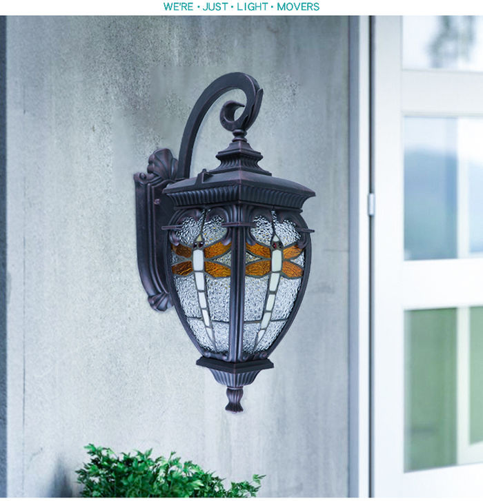 Proizvajalec neposredno prodaja stenske svetilke v evropskem slogu v zunanjem balkonskem koridorju kitajskega retro scenskega projekta Garden Park Dvorišče Villa