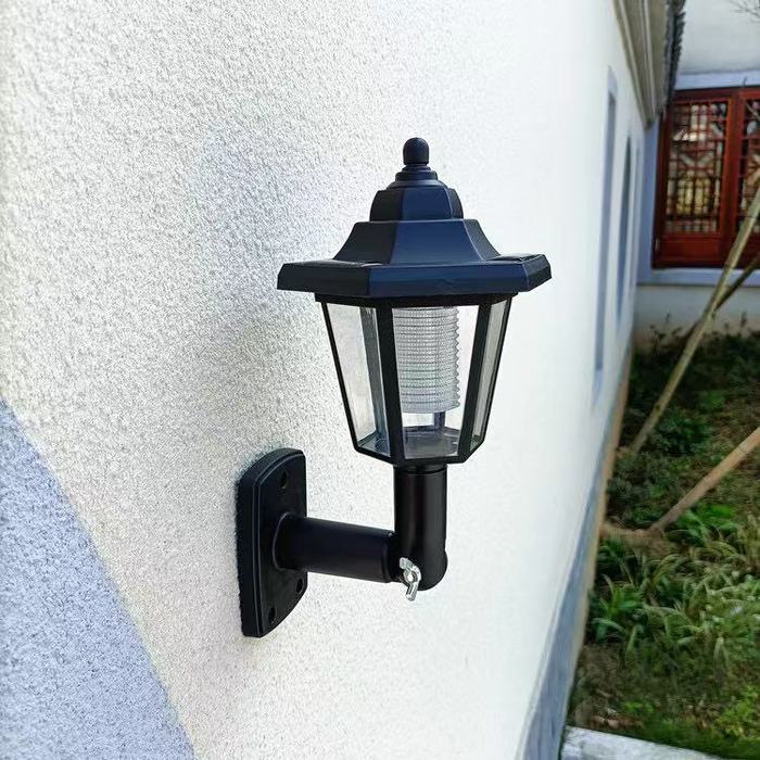 Lámpara de pared de inducción de patio LED decoración de inducción automática lámpara de pared hexagonal solar