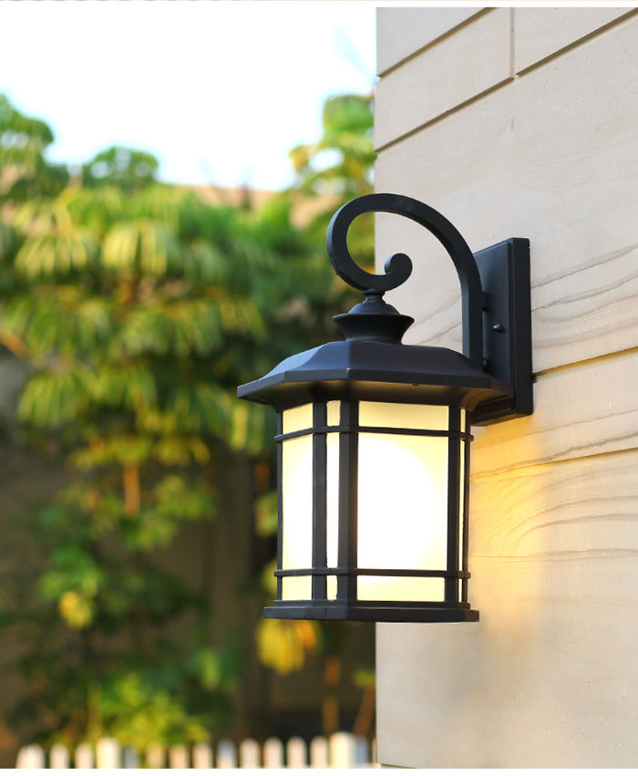 Lampa ścienna zewnętrzna wodoodporna LED gospodarstwa domowego Courtyard Villa brama balkonowy korytarz Amerykańska retro pokojowa zewnętrzna lampa ścienna