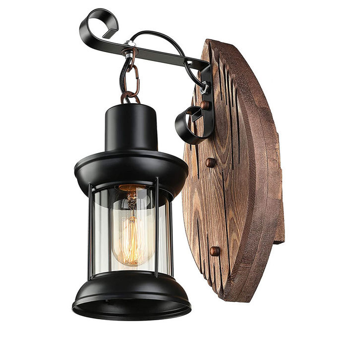 American retro wood wall lamp side lamp restoran cafe bar aisle lampa stara retro wall lampa