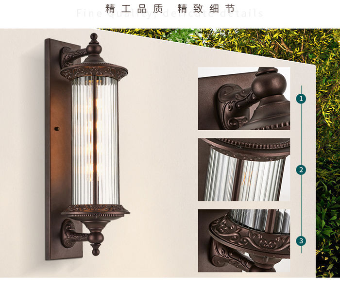 Cross border outdoor wall lamp waterproof European simple balcony outdoor rooftop store retro aisle project wall lamp