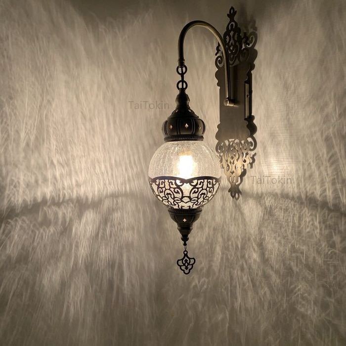 Dubai-karakteristisk Wall Lamp Retro eksotisk soverom på rom som bor på balkongerestaurant Qingba-hotellet holder veggelampe