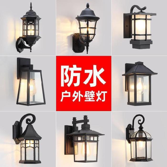 Ilam ng Door wall lamp sa labas ng tubig-proof wall lamp ang European lawn lamp corridor rain proof community garden lamp