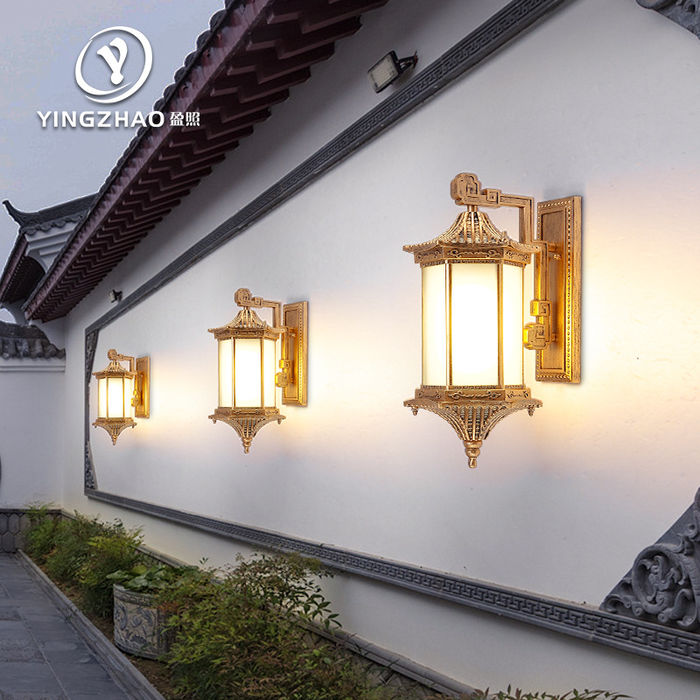 Lampu balkon diluar air tahan Garden Villa gerbang dinding luar retro rumah tangga super terang koridor luar halaman dinding