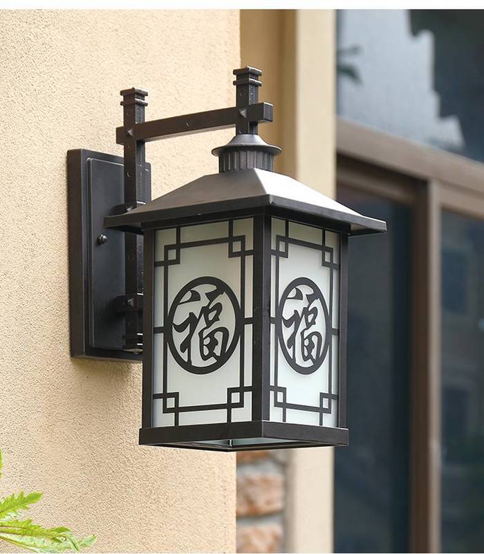 Outdoor wall lamp solar lamp waterproof courtyard lamp villa Fuzi external wall aisle lamp new Chinese outdoor balcony lamp