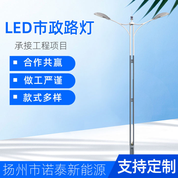 đèn điện tử cung đèn đường phố LED đôi đầu đèn đường một tay cung cấp đèn đường cao và đèn mặt trời hạ cánh