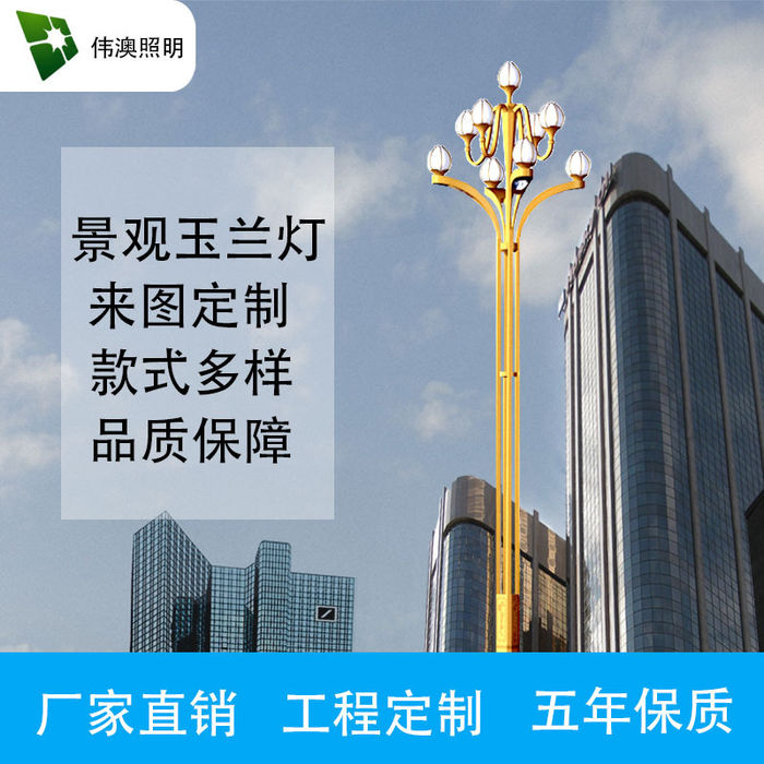 Výrobca Wei-ao LED krajina vyznačuje čínske magnolské svietidlo vonku štvorcové mestské inžinierstvo Magnolské krajinové uličné svietidlo