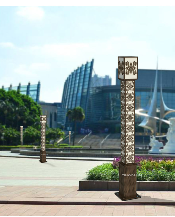 O fabricante fornece diretamente ao ar livre LED quadrado lâmpada de paisagem chinesa, aço inoxidável Station Park Square lâmpada de visualização de paisagem nacional