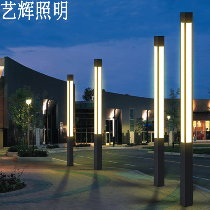 Sản xuất bán trực tiếp cây đèn vuông đơn giản ở ngoài trời, chống nước, đèn sân vườn đèn LED
