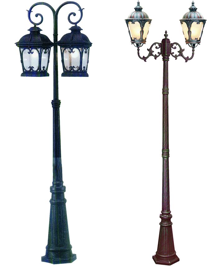 3 llampa në stilin evropian të oborrit LED antike me dy koka të jashtme villa 2m 3M pa ujë vdesin llampa të aluminit të oborrit