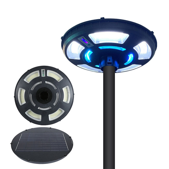 Solar street lamp, UFO lamp, outdoor waterproof, mains complementary courtyard lamp, park landscape lamp, high pole lamp