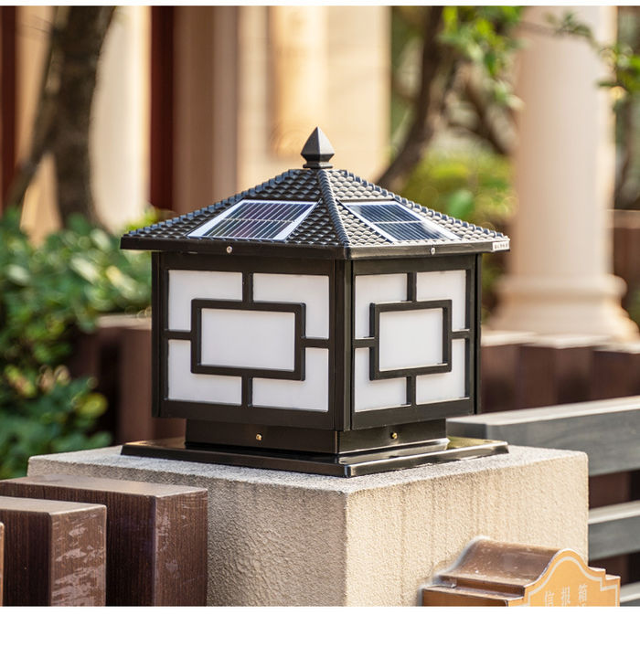 LED solar energy courtyard lamp column head lamp villa garden gate lamp outdoor lamp courtyard waterproof fence door column lamp
