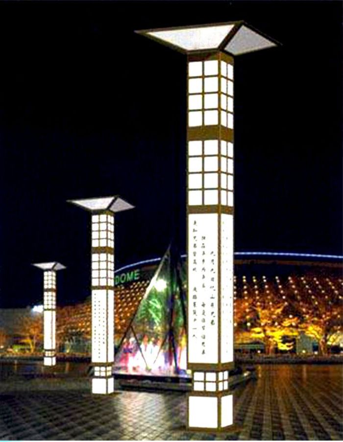 Éclairage de paysage sur place Éclairage de route extérieur brossé sur mesure Éclairage de cour carré chinois moderne