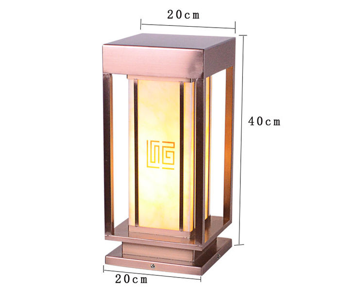 Stainless steel column head lamp manufacturer direct selling square copper-plated wire drawing column head lamp marble column head lamp LED wall lamp