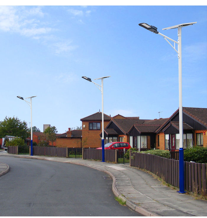 Solar LED Straßenlaternenmast A-förmige Straßenlaterne 5m 6m neue ländliche hohe Pollampe im Freien super helle Hoflampe