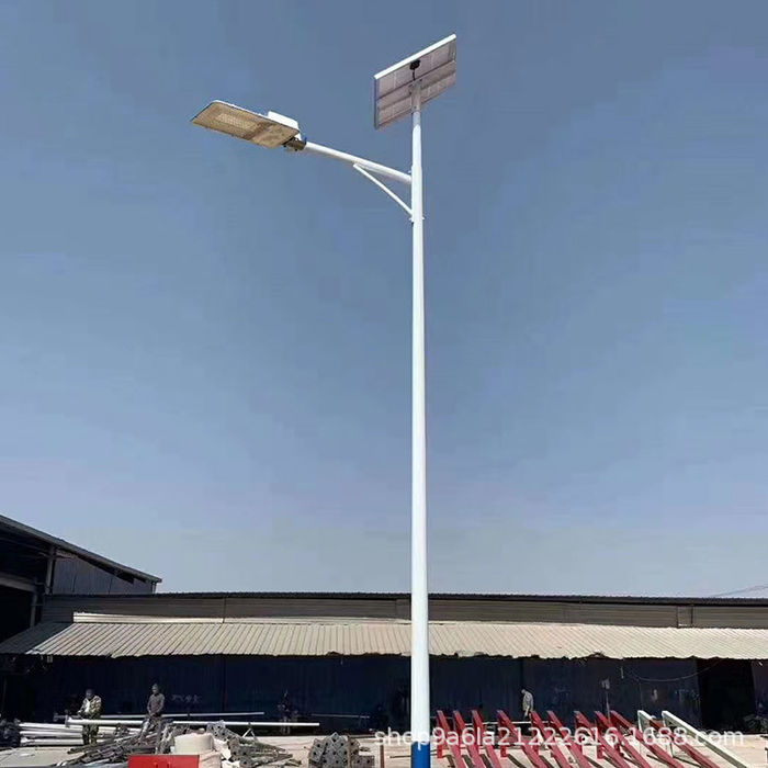 فناوری منبع بیرون چراغ جاده روستایی چراغ روستایی A-arm LED با چراغ خیابان خورشید 6m 60W متصل شده