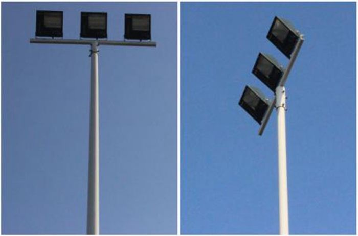 Pembuat lampu stadium menjual besar-besaran di luar 25m 1000wled solar playground high pole football court lamp