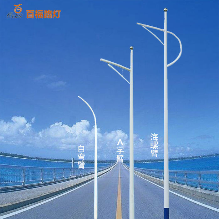 Street lamp pole 10m 6m led rural municipal road single arm solar road lamp pole wholesale manufacturer