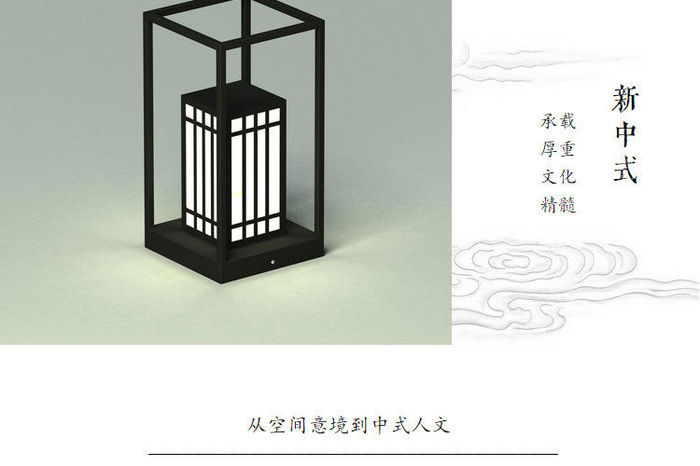 Китайска лампа стенна лампа градинска вила колона лампа за глава