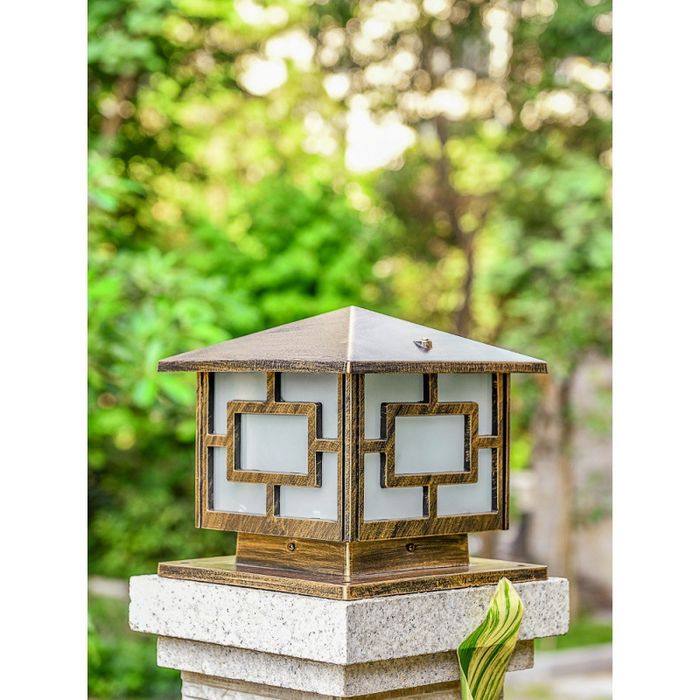 Solar wall column head lamp courtyard gate column pier wall head ceiling lamp outdoor waterproof household lighting power connection