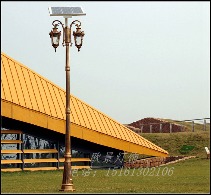 Jardín Solar luz de la calle lámpara de césped LED puerta rural al aire libre alto paisaje Villa estilo europeo luz de jardín de flores