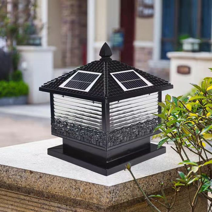 Solar column pealamp LED valgustus Kogukond Garden Villa värava tulba lamp välistingimuste ehitushoovi aialamp