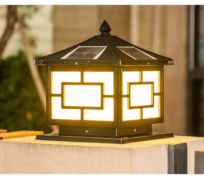 Zonnekolom hoofdlamp outdoor binnenplaats lamp huishouden outdoor villa deur post lamp behuizing lamp waterdichte poort post lamp
