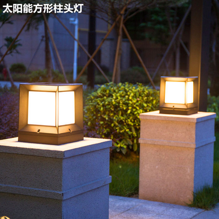 Solar column head lamp outdoor waterproof yard lamp connected to electricity Garden Villa gate column lamp enclosure outdoor lamp