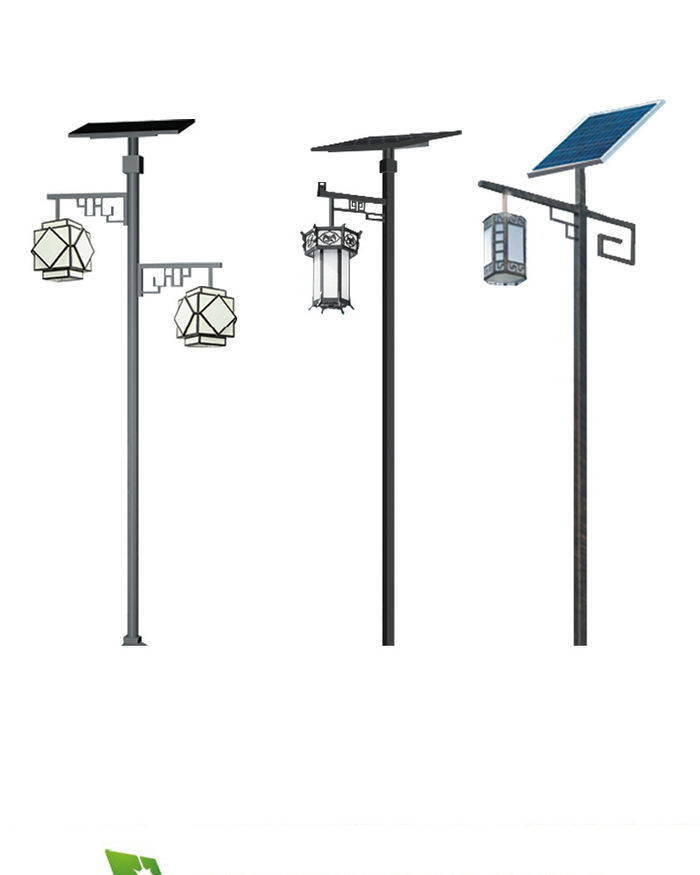 Wei-ao Chinese antique solar street lamp outdoor park landscape lamp waterproof retro double headed solar garden lamp