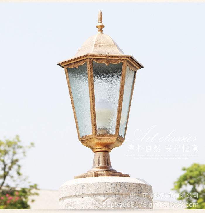 Column head lamp wall lamp European waterproof outdoor lamp villa gate column wall head lamp garden courtyard lamp die casting