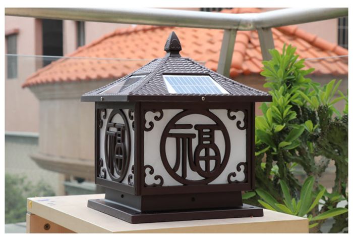 Villa a prueba de agua paisaje patio lámpara de pared exterior lámpara de poste de energía solar lámpara de poste de puerta doméstica lámpara de césped