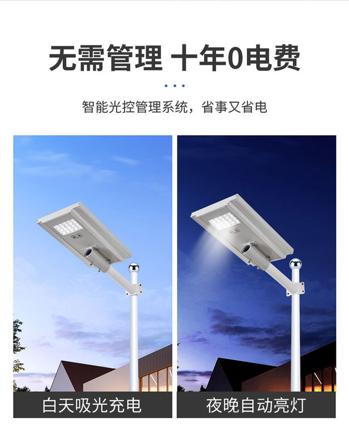 Integrated solar lamp human body induction outdoor lighting residential villa road waterproof solar street lamp