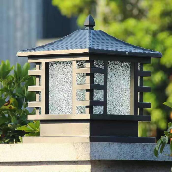 Column head lamp solar energy outdoor wall lamp power connection dual-purpose door column lamp villa courtyard pier lamp column lamp super bright