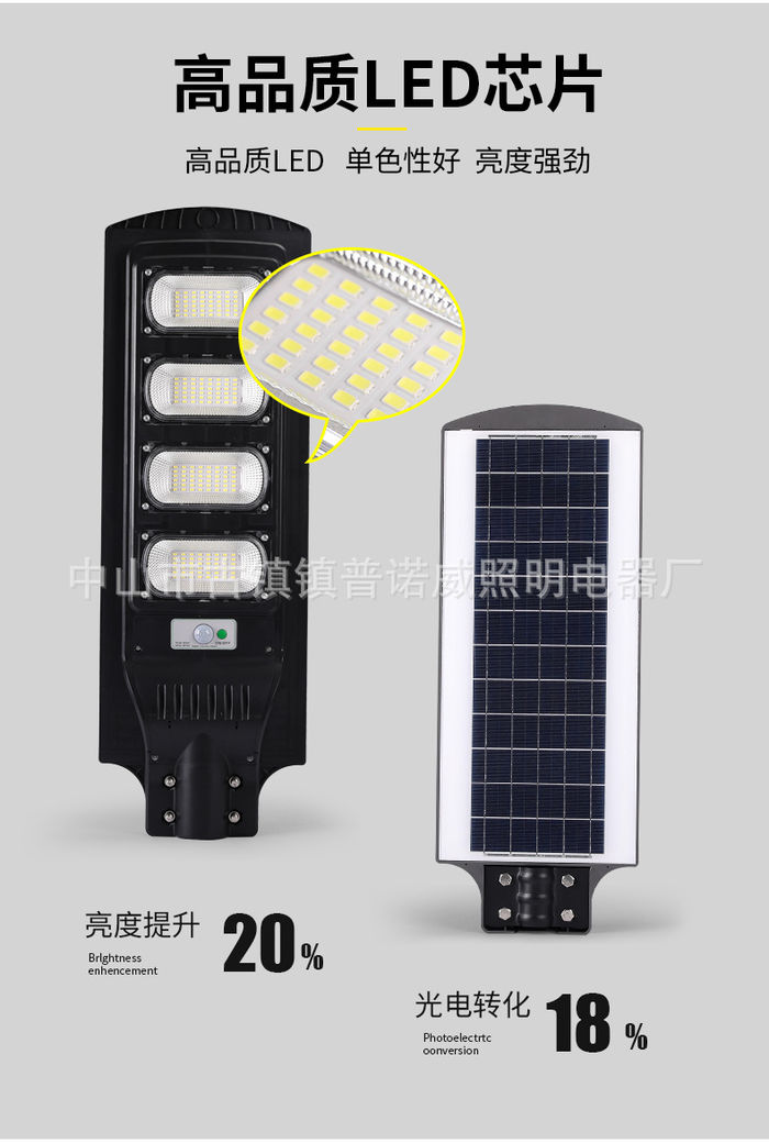 Соларна улична лампа интегрирана LED соларна лампа индукција на човечкото тело нова рурална домашна соларна лампа дворска лампа