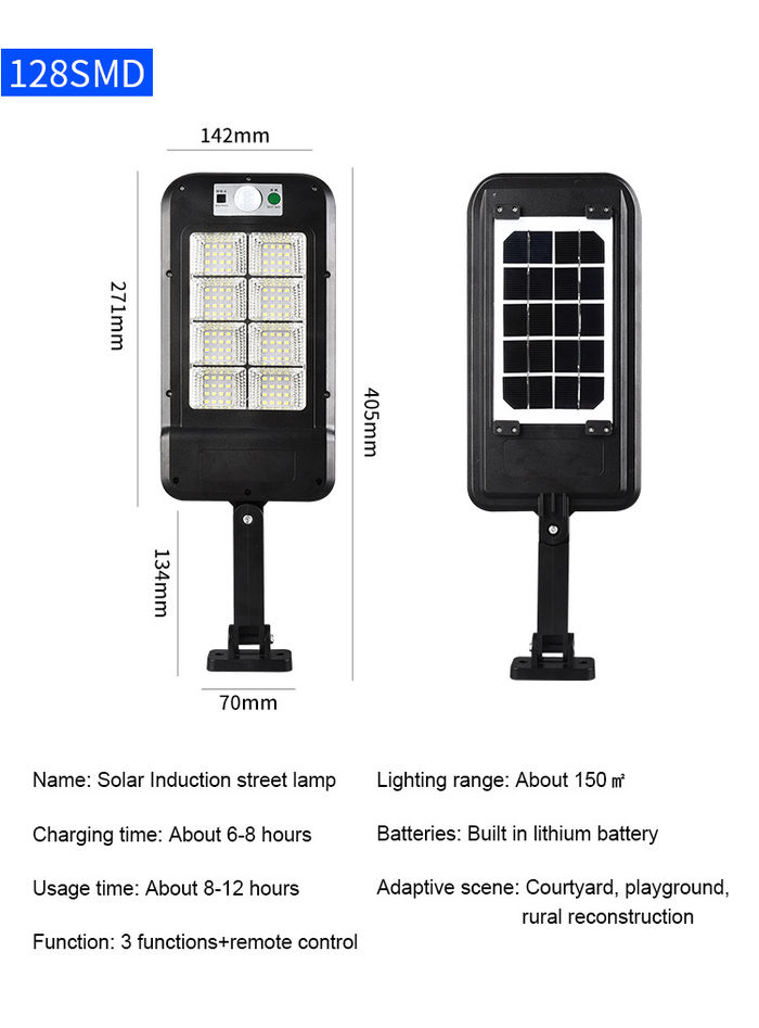 Outdoor solar street lamp sensing courtyard wall lamp large with remote control outdoor wall lamp floor stall night market lamp