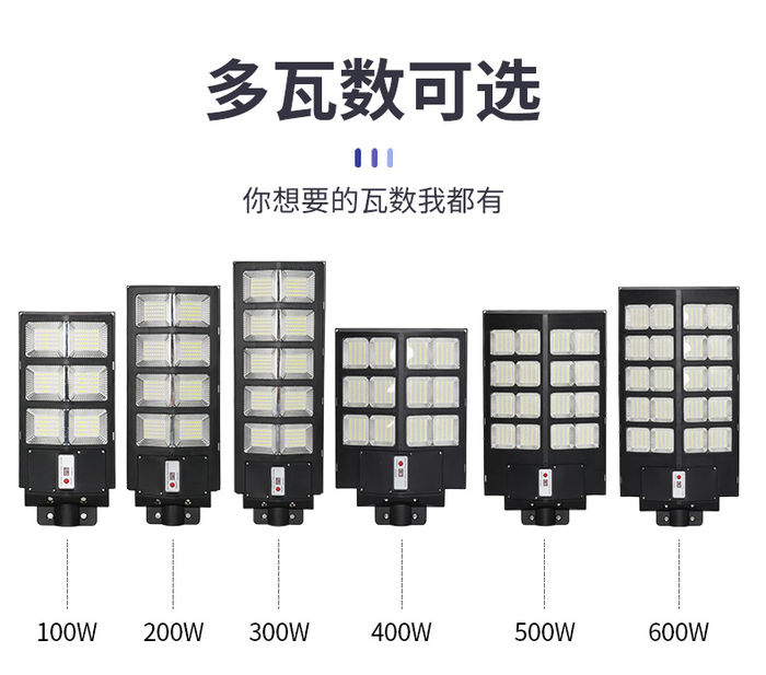 Vente transfrontalière à chaud de lampes murales solaires extérieures 300W lampes à induction humaine