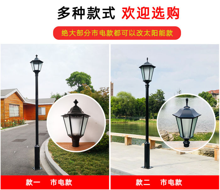 Garden community villa outdoor street lamp 3M landscape lamp pole lamp cap led modern high pole courtyard lamp outdoor lamp