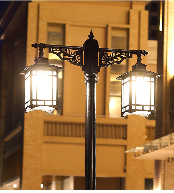 Bagong ilawan ng kalunuran sa labas ng tubig-proof garden villa community courtyard Chinese style outside courtyard double heading high pole lamp